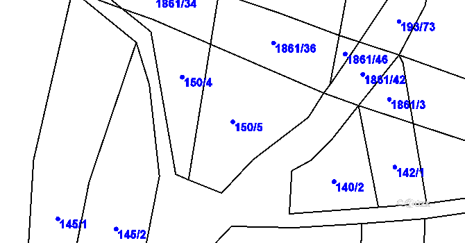 Parcela st. 150/5 v KÚ Řepeč, Katastrální mapa