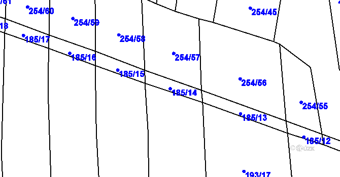 Parcela st. 185/14 v KÚ Řepeč, Katastrální mapa