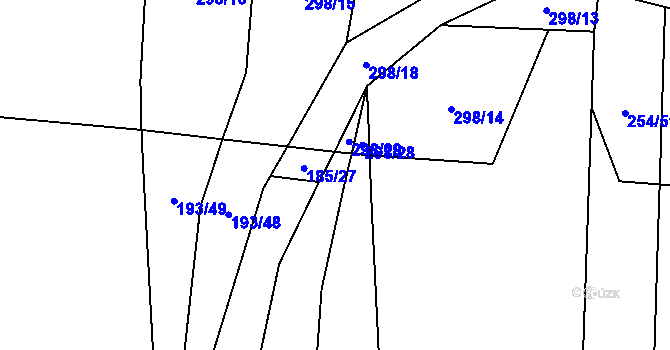 Parcela st. 185/46 v KÚ Řepeč, Katastrální mapa