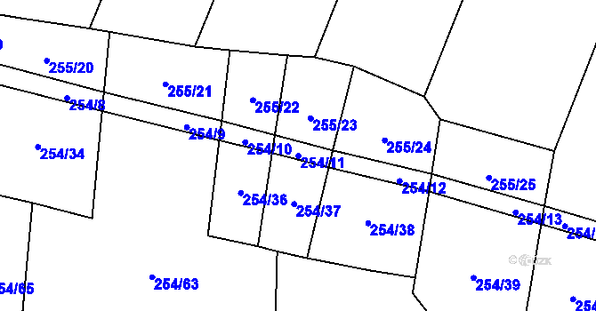Parcela st. 254/11 v KÚ Řepeč, Katastrální mapa