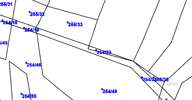 Parcela st. 254/23 v KÚ Řepeč, Katastrální mapa