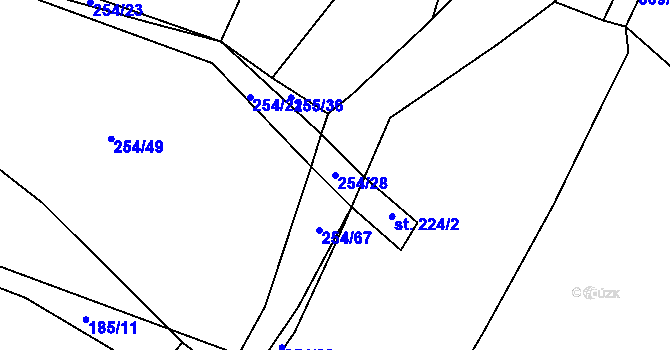Parcela st. 254/28 v KÚ Řepeč, Katastrální mapa