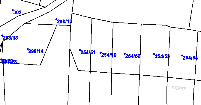 Parcela st. 254/50 v KÚ Řepeč, Katastrální mapa