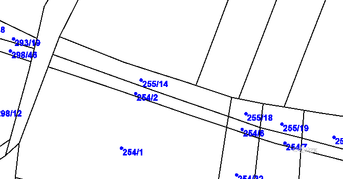Parcela st. 255/16 v KÚ Řepeč, Katastrální mapa