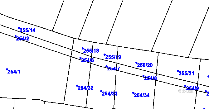 Parcela st. 255/19 v KÚ Řepeč, Katastrální mapa