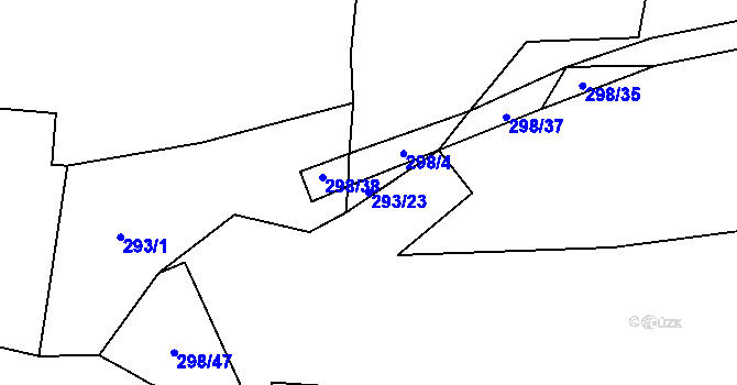 Parcela st. 293/23 v KÚ Řepeč, Katastrální mapa