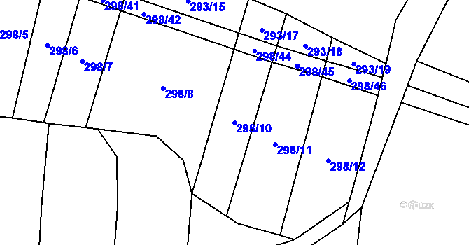 Parcela st. 298/10 v KÚ Řepeč, Katastrální mapa