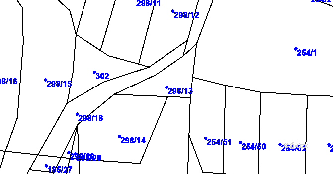 Parcela st. 298/13 v KÚ Řepeč, Katastrální mapa
