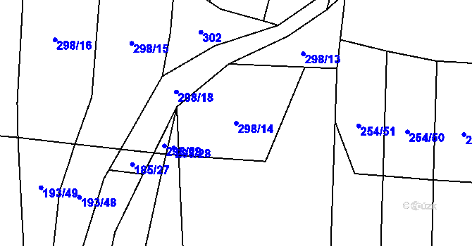 Parcela st. 298/14 v KÚ Řepeč, Katastrální mapa