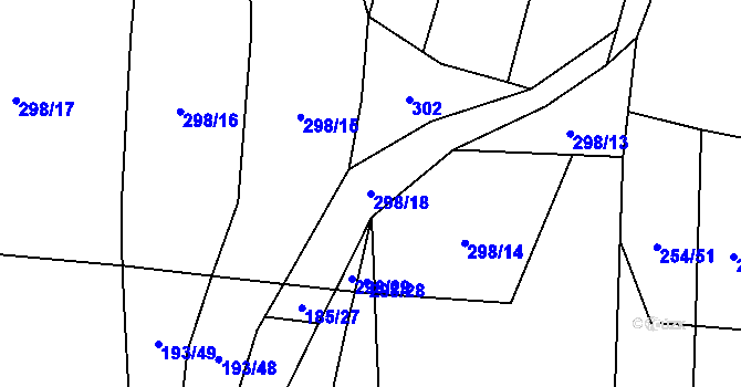 Parcela st. 298/18 v KÚ Řepeč, Katastrální mapa