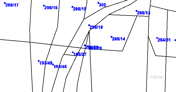 Parcela st. 298/28 v KÚ Řepeč, Katastrální mapa