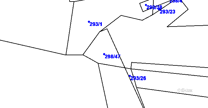 Parcela st. 298/47 v KÚ Řepeč, Katastrální mapa