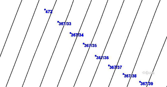 Parcela st. 367/35 v KÚ Řepeč, Katastrální mapa