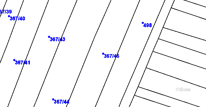 Parcela st. 367/46 v KÚ Řepeč, Katastrální mapa