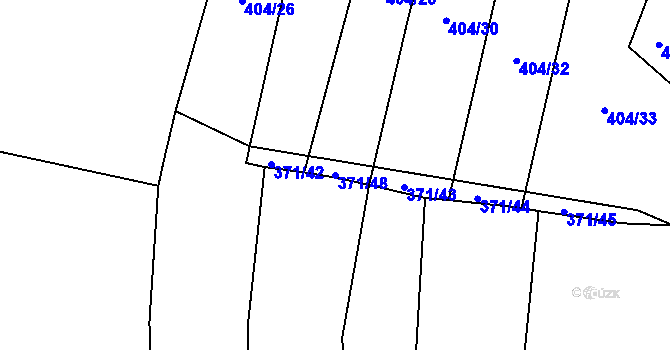 Parcela st. 371/48 v KÚ Řepeč, Katastrální mapa