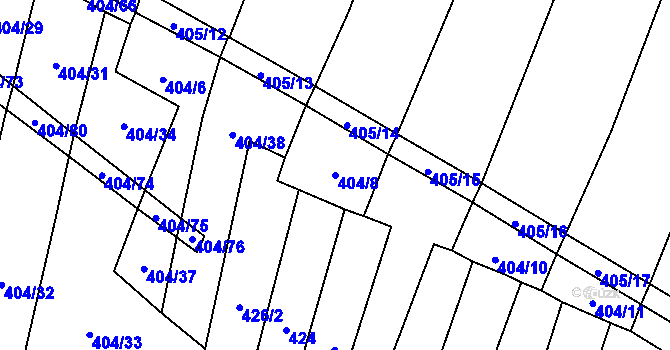 Parcela st. 404/8 v KÚ Řepeč, Katastrální mapa