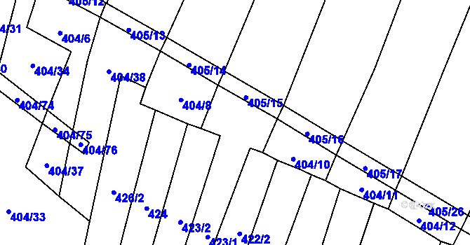 Parcela st. 404/9 v KÚ Řepeč, Katastrální mapa