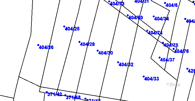 Parcela st. 404/30 v KÚ Řepeč, Katastrální mapa
