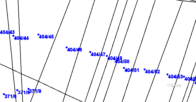 Parcela st. 404/48 v KÚ Řepeč, Katastrální mapa