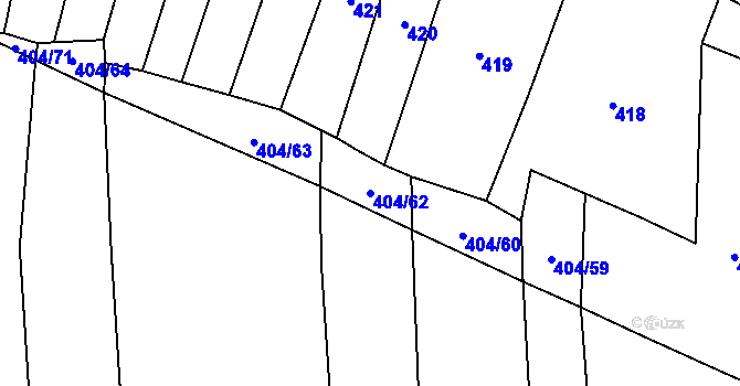 Parcela st. 404/62 v KÚ Řepeč, Katastrální mapa
