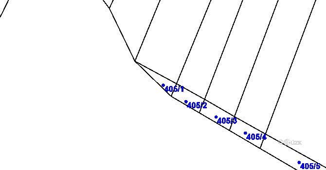 Parcela st. 405/1 v KÚ Řepeč, Katastrální mapa