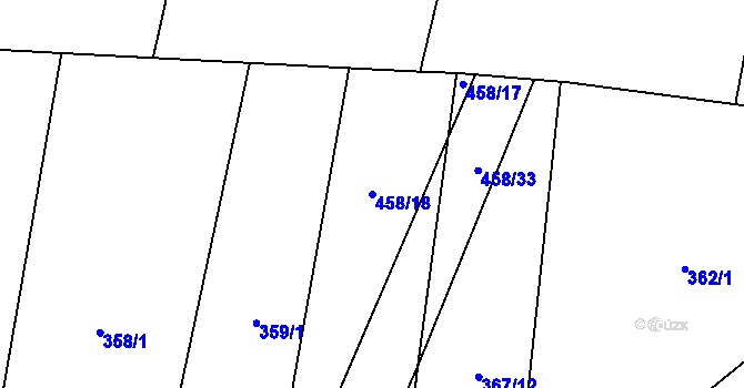 Parcela st. 458/18 v KÚ Řepeč, Katastrální mapa