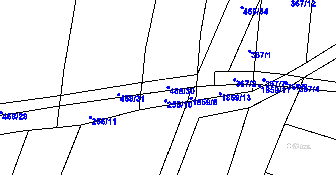 Parcela st. 458/30 v KÚ Řepeč, Katastrální mapa