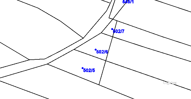 Parcela st. 502/6 v KÚ Řepeč, Katastrální mapa