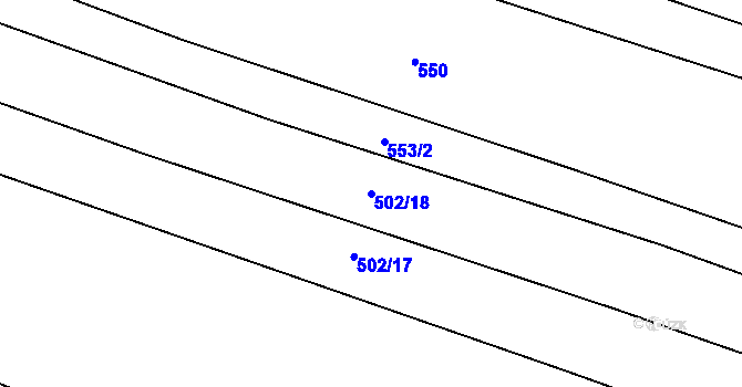Parcela st. 502/18 v KÚ Řepeč, Katastrální mapa