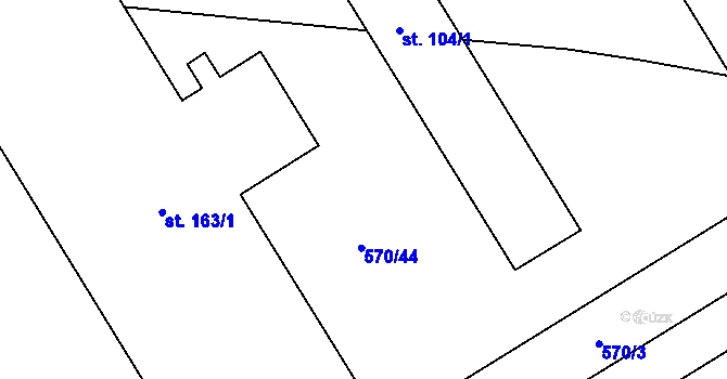 Parcela st. 570/31 v KÚ Řepeč, Katastrální mapa