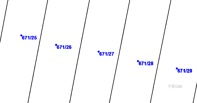 Parcela st. 671/27 v KÚ Řepeč, Katastrální mapa