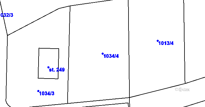 Parcela st. 1034/4 v KÚ Řepeč, Katastrální mapa