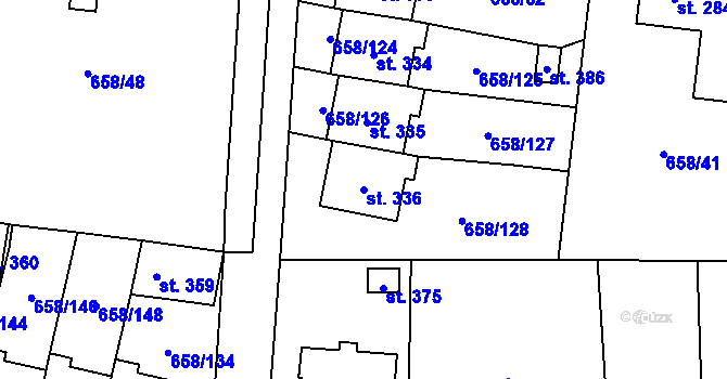 Parcela st. 336 v KÚ Řepín, Katastrální mapa