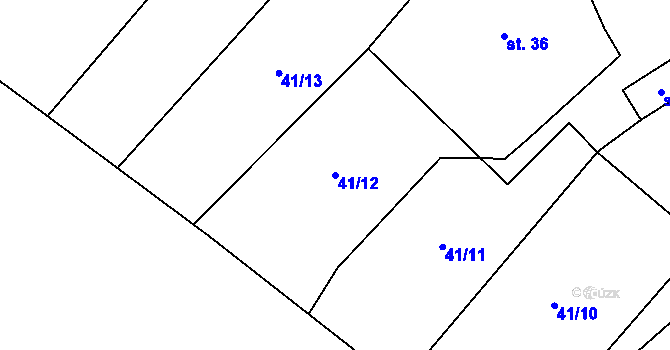 Parcela st. 41/12 v KÚ Řepín, Katastrální mapa