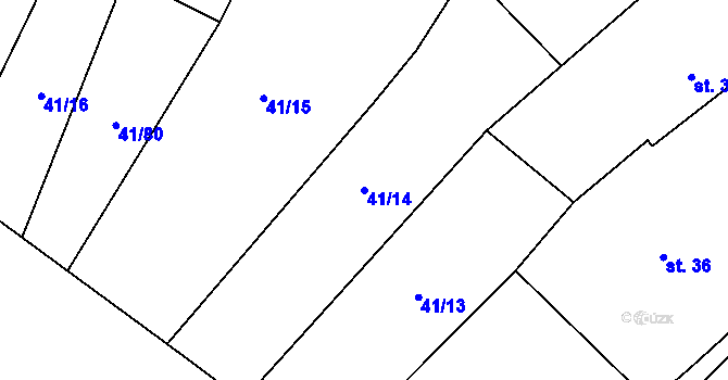Parcela st. 41/14 v KÚ Řepín, Katastrální mapa