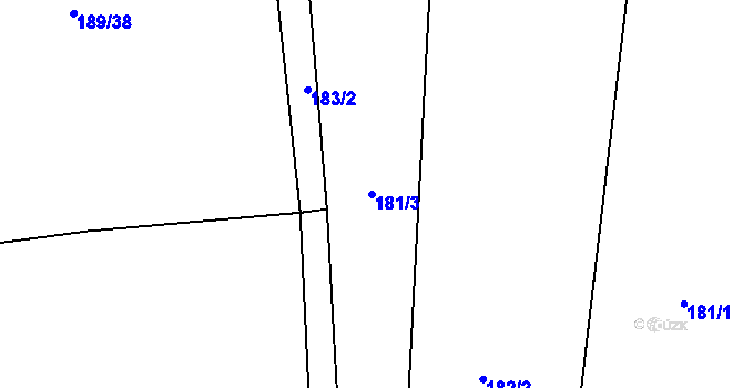 Parcela st. 181/3 v KÚ Řepín, Katastrální mapa