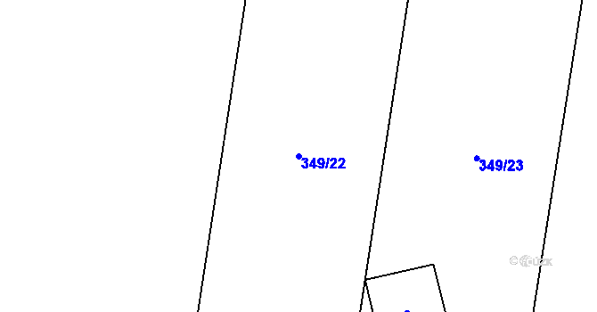 Parcela st. 349/22 v KÚ Řepín, Katastrální mapa