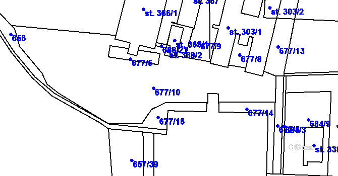 Parcela st. 677 v KÚ Řepín, Katastrální mapa