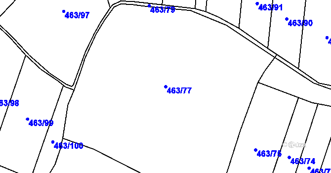 Parcela st. 463/77 v KÚ Řepín, Katastrální mapa