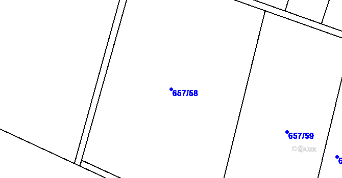 Parcela st. 657/58 v KÚ Řepín, Katastrální mapa