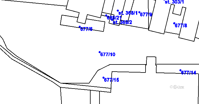 Parcela st. 677/10 v KÚ Řepín, Katastrální mapa