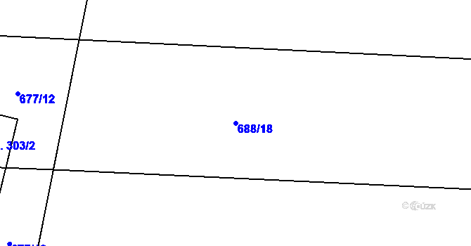 Parcela st. 688/18 v KÚ Řepín, Katastrální mapa