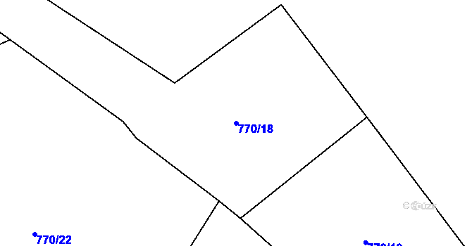 Parcela st. 770/18 v KÚ Řepín, Katastrální mapa