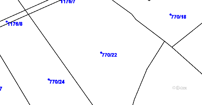 Parcela st. 770/22 v KÚ Řepín, Katastrální mapa