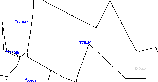 Parcela st. 770/49 v KÚ Řepín, Katastrální mapa