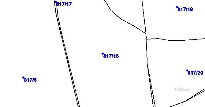 Parcela st. 817/16 v KÚ Řepín, Katastrální mapa