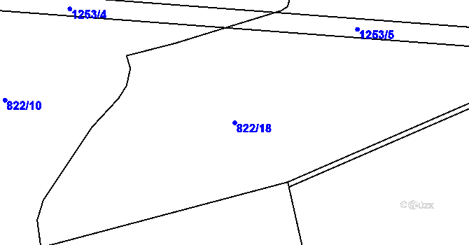 Parcela st. 822/18 v KÚ Řepín, Katastrální mapa