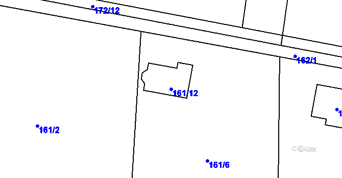 Parcela st. 161/12 v KÚ Řepiště, Katastrální mapa