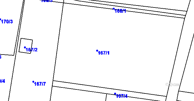 Parcela st. 167/1 v KÚ Řepiště, Katastrální mapa