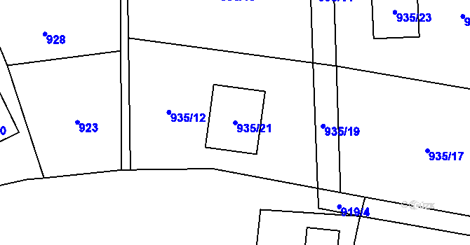 Parcela st. 935/21 v KÚ Řepiště, Katastrální mapa